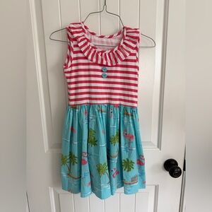 Eleanor Rose girls size 7/8 flamingo sundress EUC